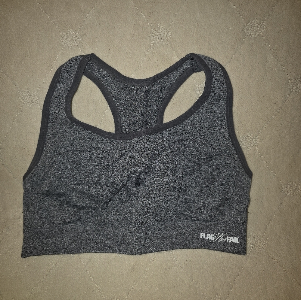 Flag Nor Fail Women's Gray Sports Bra